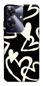 Чехол Black and white hearts для Realme Note 60x