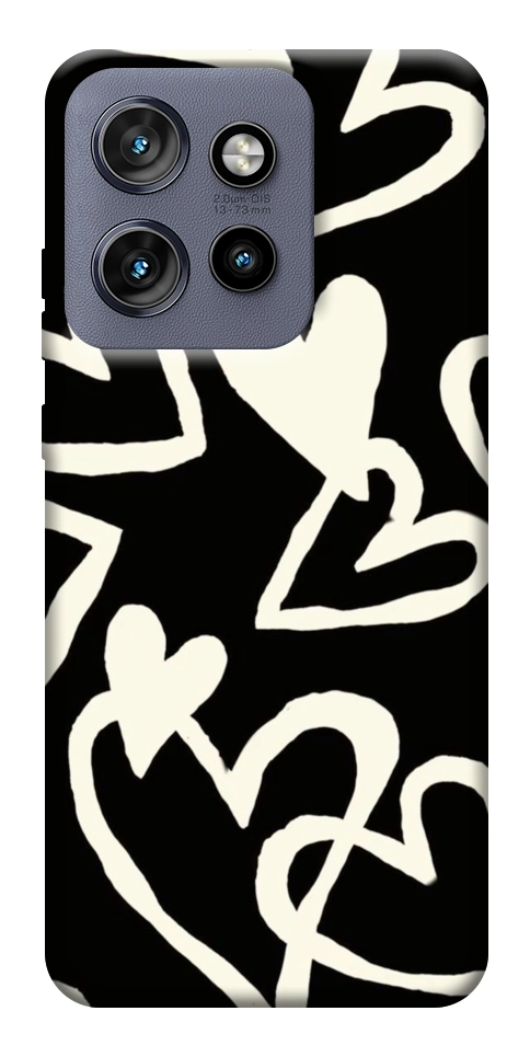 Чехол Black and white hearts для Motorola Edge 60 Neo