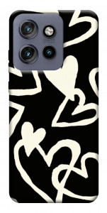 Чехол Black and white hearts для Motorola Edge 60 Neo