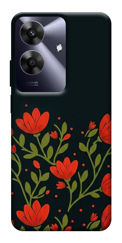 Чехол Червоний цвіт для Realme Note 60x