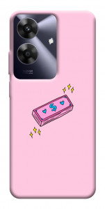 Чехол Simple pink money для Realme Note 60x