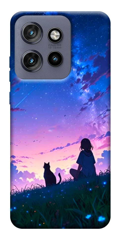 Чехол Space girl and cat для Motorola Edge 60 Neo