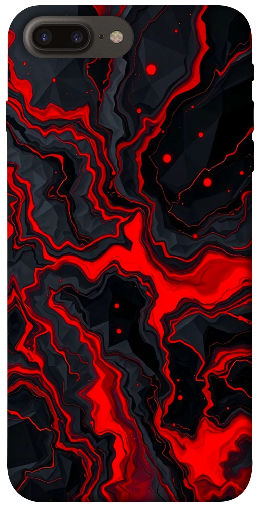 Чохол Black red marble для iPhone 7 Plus