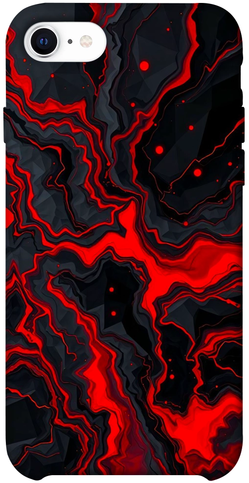 Чехол Black red marble для iPhone SE (2020)