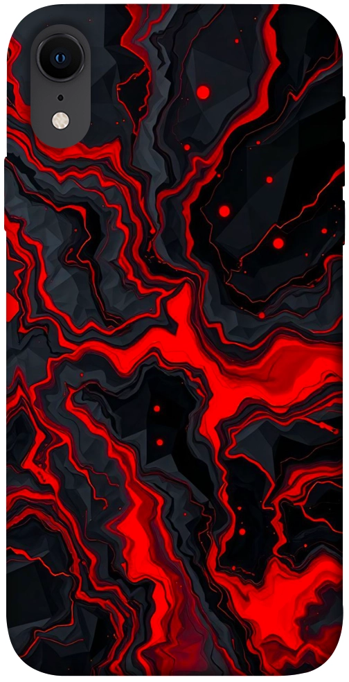 Чехол Black red marble для iPhone XR