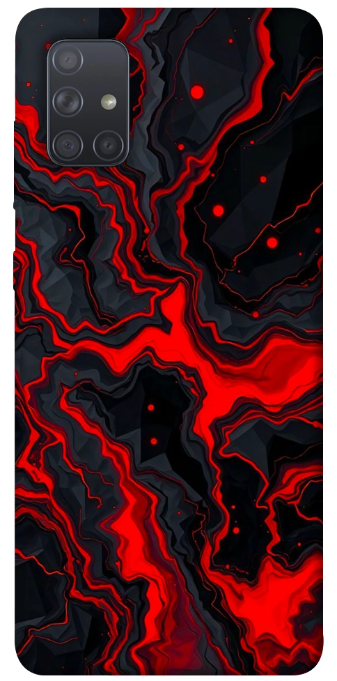Чехол Black red marble для Galaxy A71 (2020)