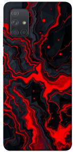 Чехол Black red marble для Galaxy A71 (2020)