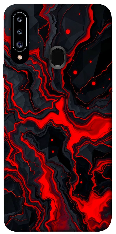 Чохол Black red marble для Galaxy A20s (2019)