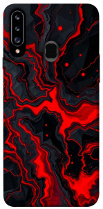 Чохол Black red marble для Galaxy A20s (2019)