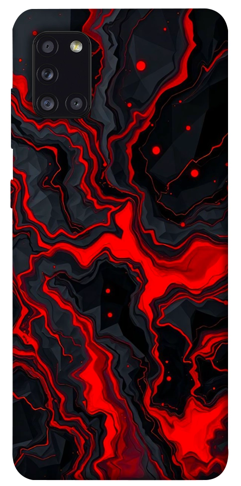 Чехол Black red marble для Galaxy A31 (2020)