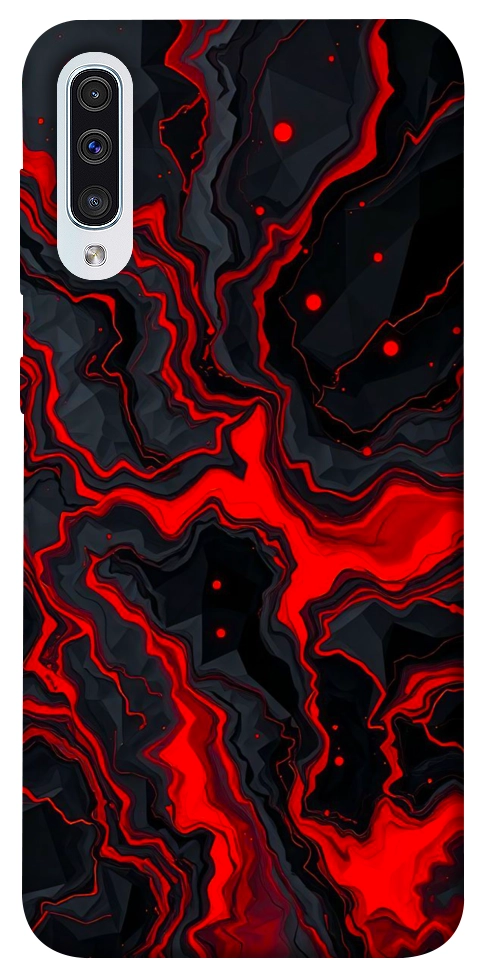 Чехол Black red marble для Galaxy A50 (2019)