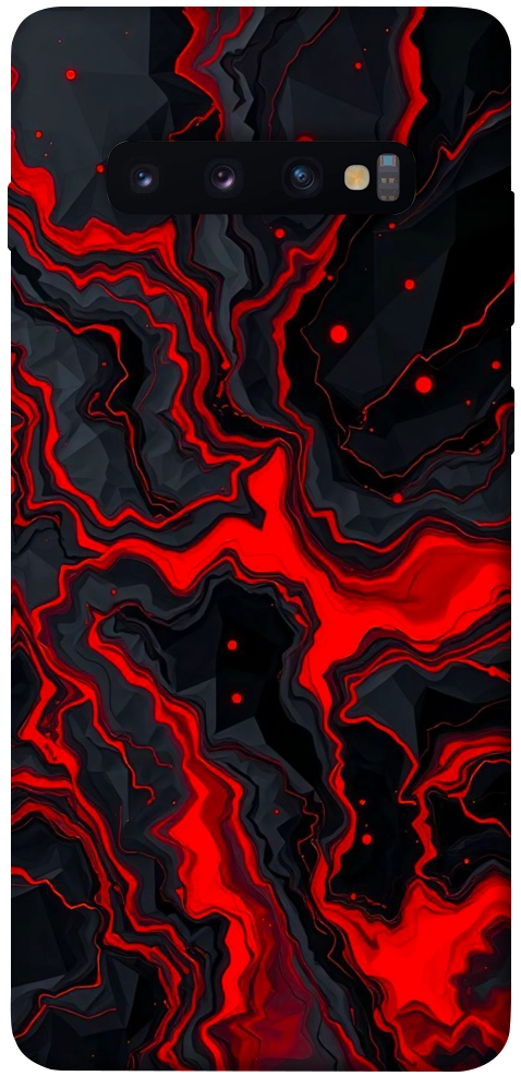 Чехол Black red marble для Galaxy S10 Plus (2019)