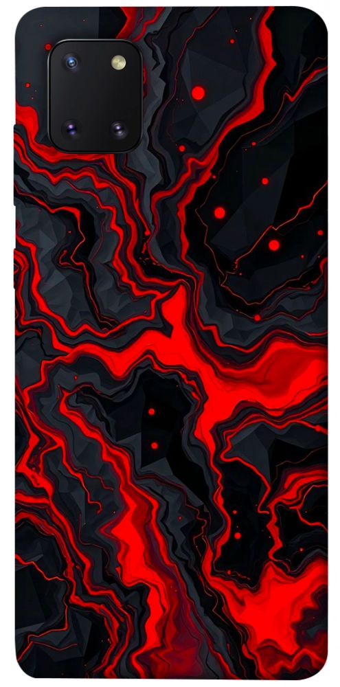 Чехол Black red marble для Galaxy Note 10 Lite (2020)