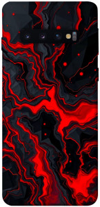 Чехол Black red marble для Galaxy S10 (2019)
