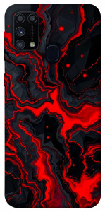 Чехол Black red marble для Galaxy M31 (2020)