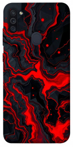 Чехол Black red marble для Galaxy M11 (2020)