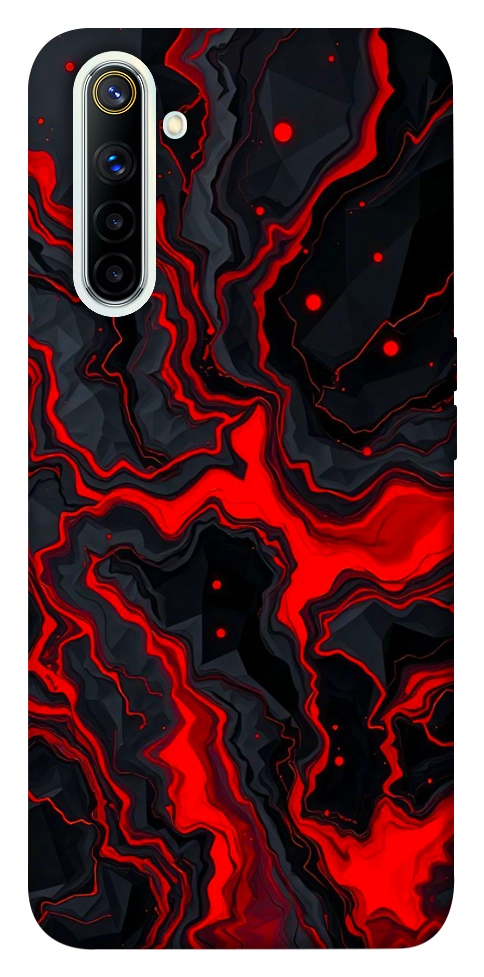 Чехол Black red marble для Realme 6