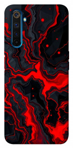Чехол Black red marble для Realme 6 Pro