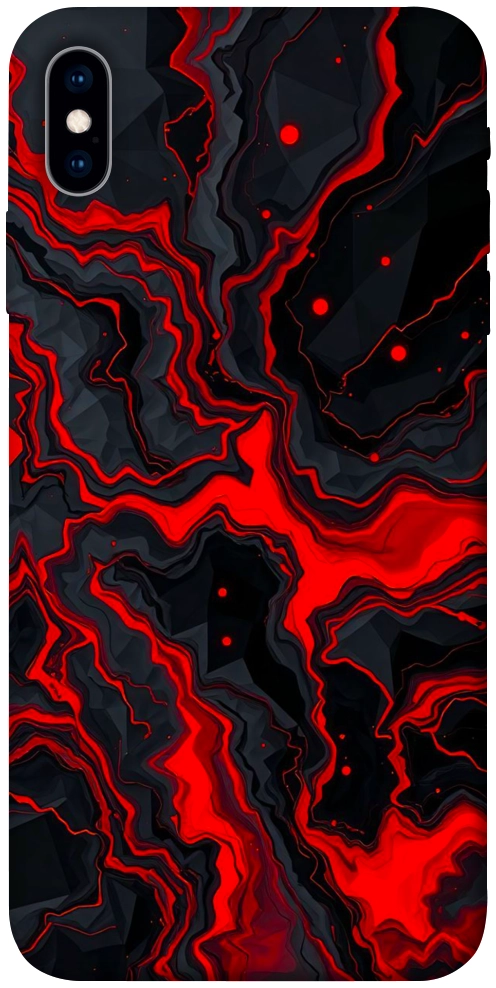 Чохол Black red marble для iPhone XS