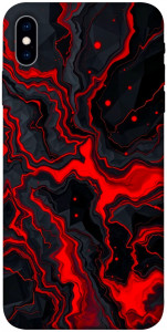 Чохол Black red marble для iPhone XS
