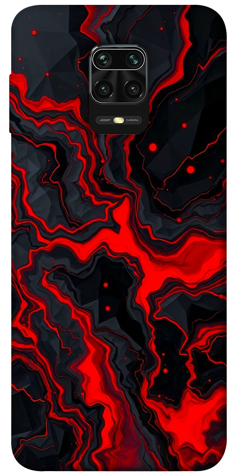 Чехол Black red marble для Xiaomi Redmi Note 9 Pro