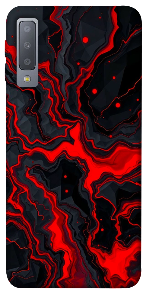 Чехол Black red marble для Galaxy A7 (2018)