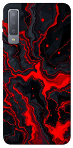 Чехол Black red marble для Galaxy A7 (2018)