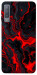 Чехол Black red marble для Galaxy A7 (2018)