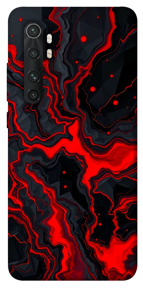 Чехол Black red marble для Xiaomi Mi Note 10 Lite