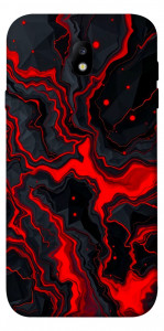 Чехол Black red marble для Galaxy J7 (2017)