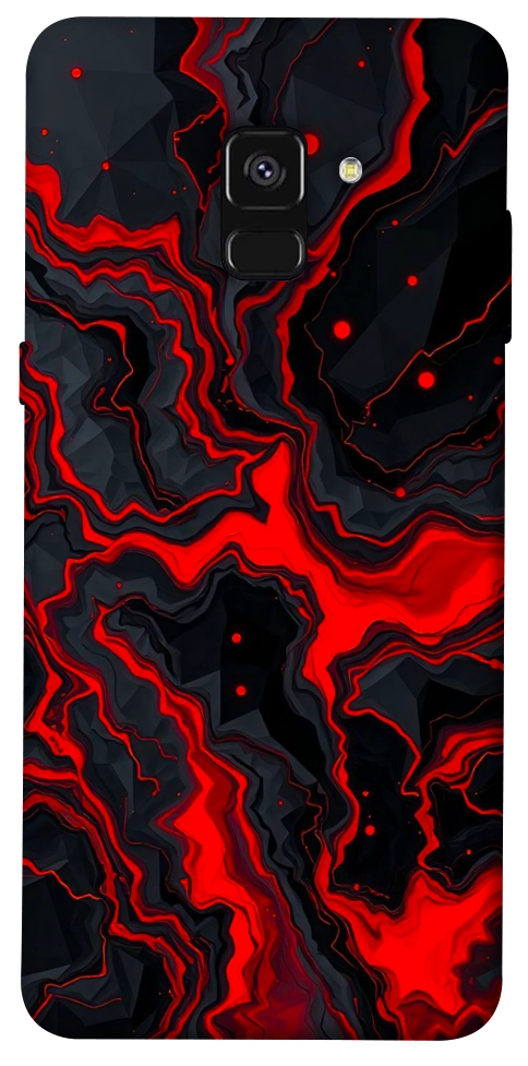 Чехол Black red marble для Galaxy A8 (2018)