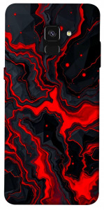 Чехол Black red marble для Galaxy A8 (2018)