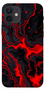 Чохол Black red marble для iPhone 12