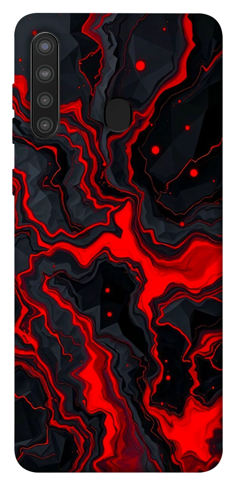 Чехол Black red marble для Galaxy A21