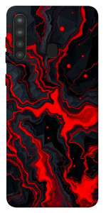 Чехол Black red marble для Galaxy A21