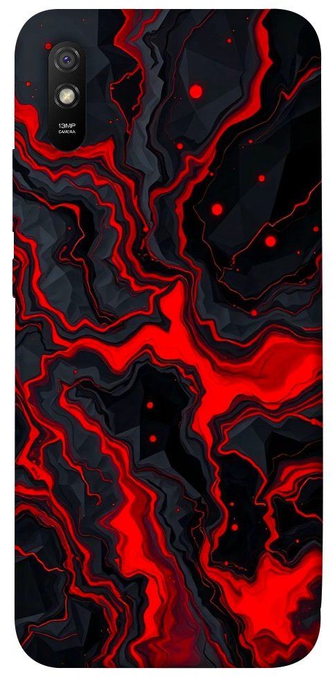 Чехол Black red marble для Xiaomi Redmi 9A
