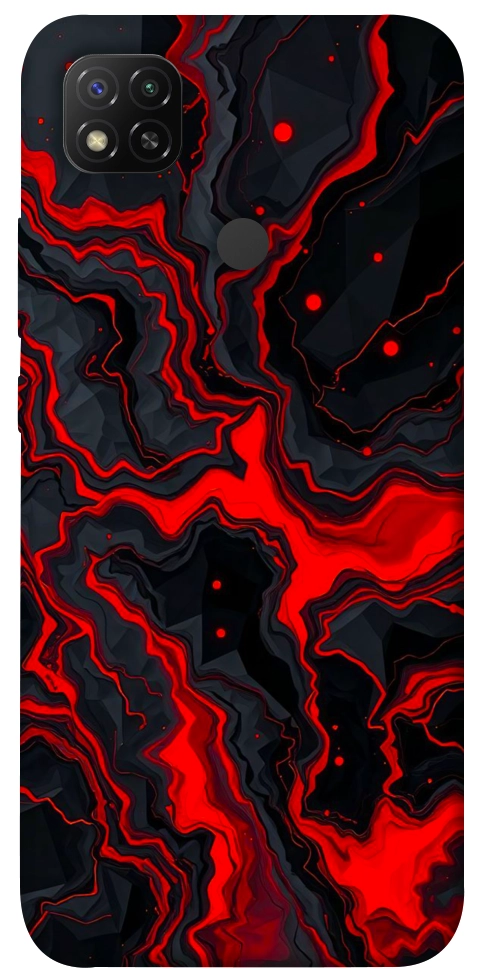 Чехол Black red marble для Xiaomi Redmi 9C