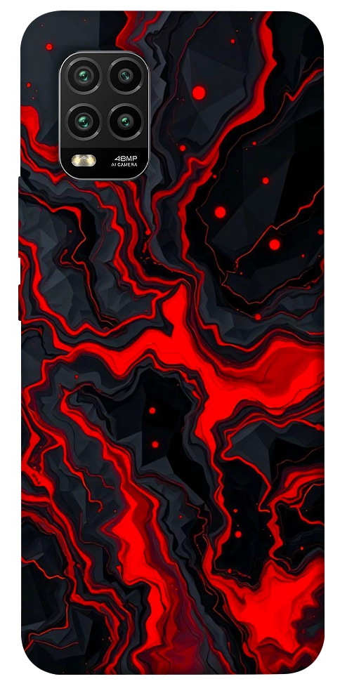 Чехол Black red marble для Xiaomi Mi 10 Lite