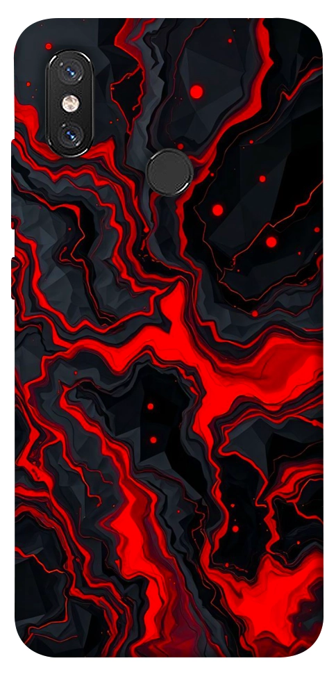 Чехол Black red marble для Xiaomi Mi 8