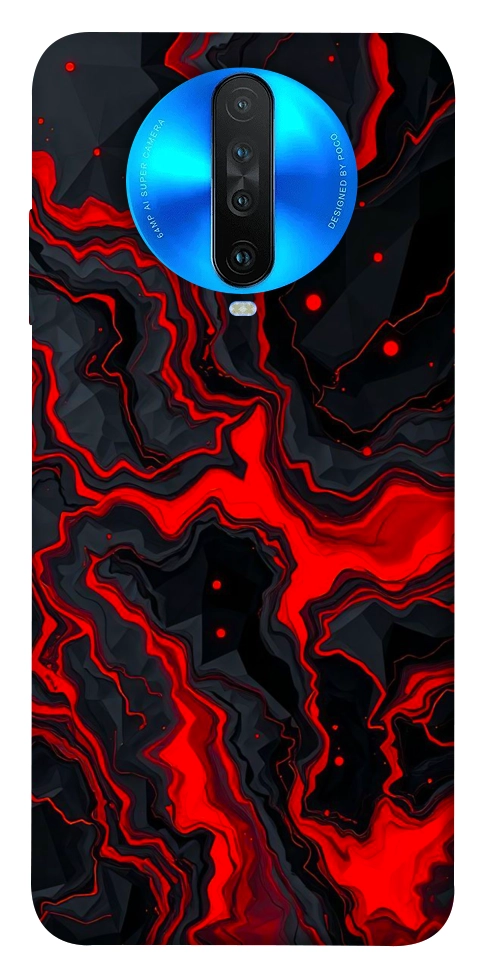Чехол Black red marble для Xiaomi Redmi K30