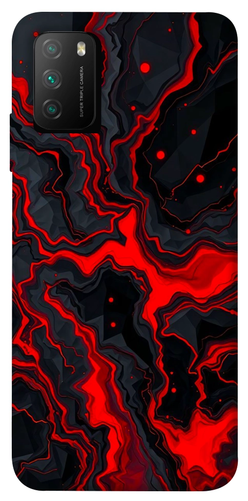 Чехол Black red marble для Xiaomi Poco M3