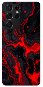 Чехол Black red marble для Galaxy S21 Ultra