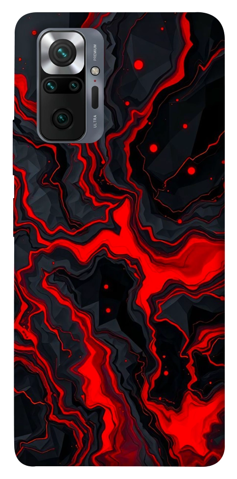 Чехол Black red marble для Xiaomi Redmi Note 10 Pro