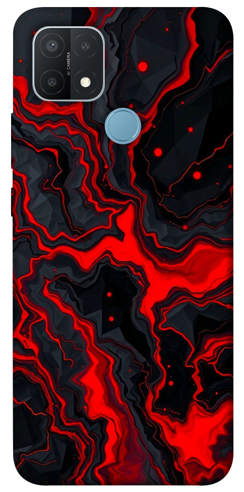 Чохол Black red marble для Oppo A15