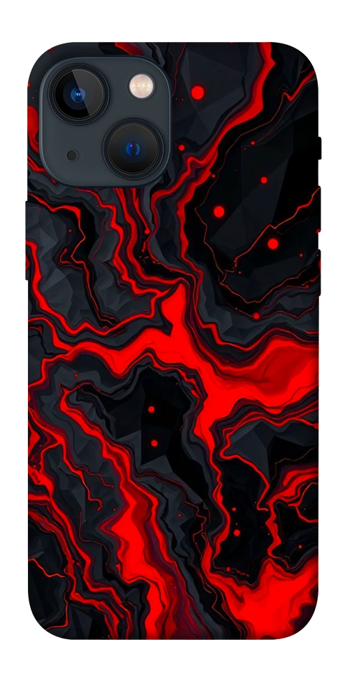 Чехол Black red marble для iPhone 13 mini