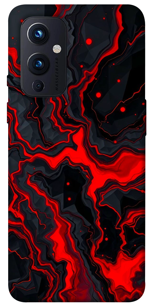 Чохол Black red marble для OnePlus 9
