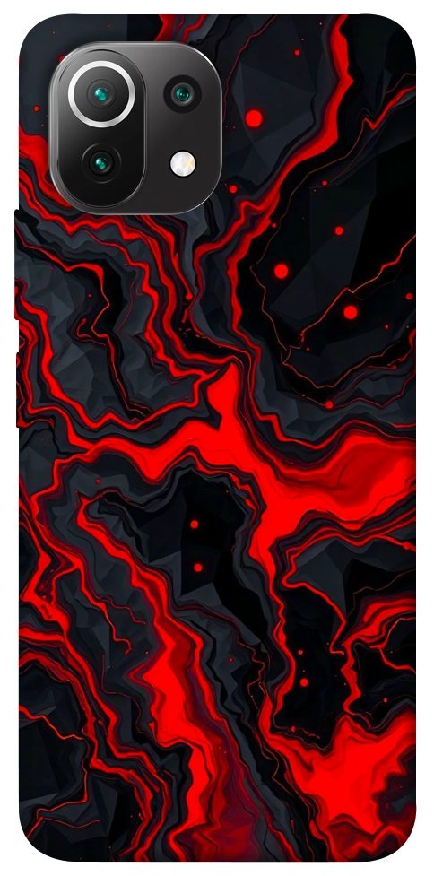 Чехол Black red marble для Xiaomi Mi 11 Lite