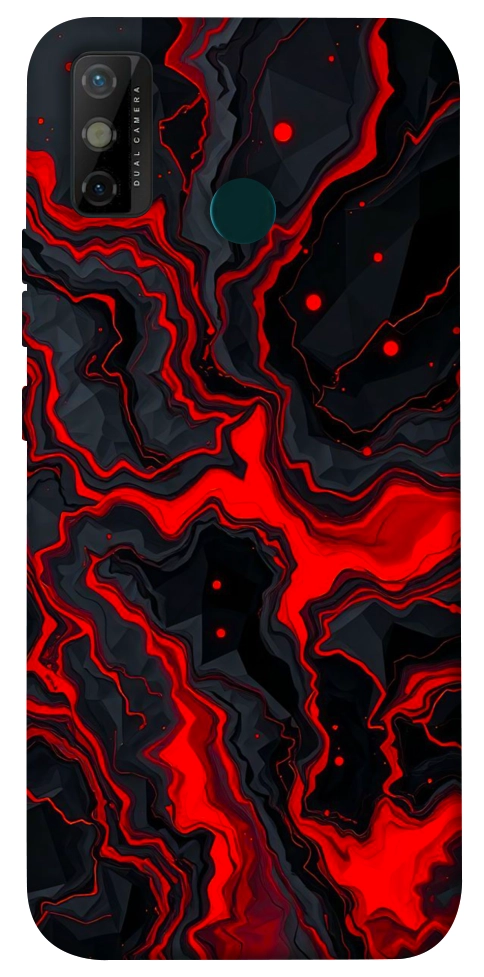 Чехол Black red marble для TECNO Spark 6 Go
