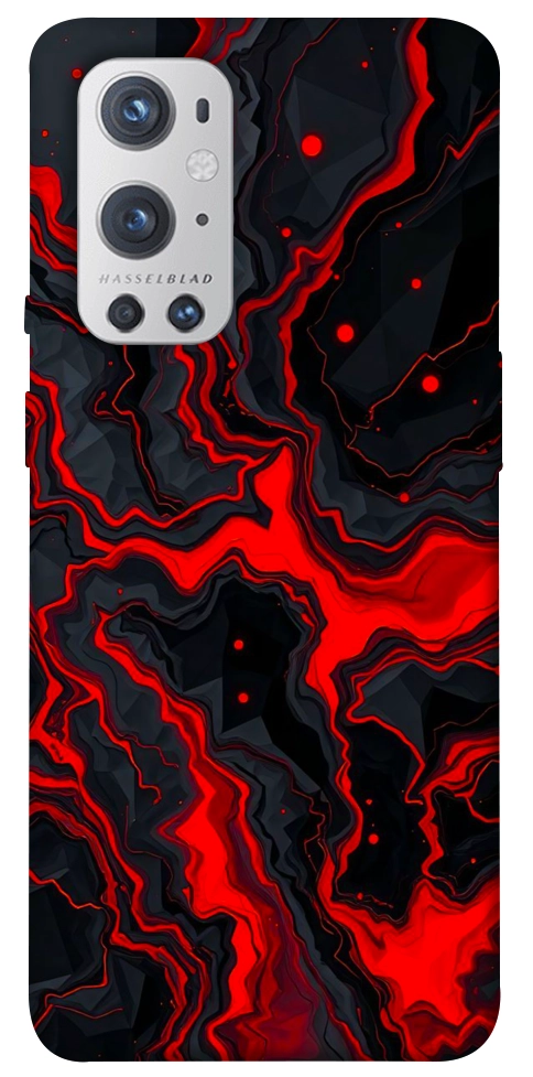 Чехол Black red marble для Oneplus 9 pro