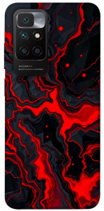Чехол Black red marble для Xiaomi Redmi 10